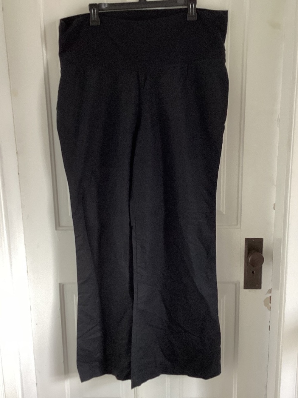 Old Navy Black Linen-Blend Wide Leg Pants - XL